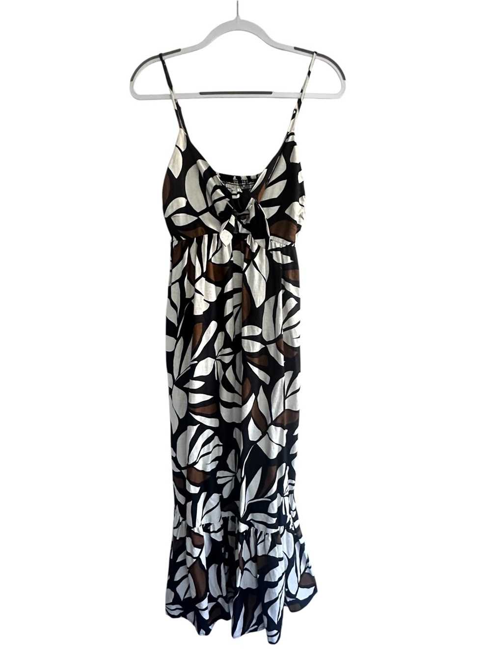 Tabitha Brown x Target Brown Neutral Tropical Linen Blend Maxi Dress Sz S